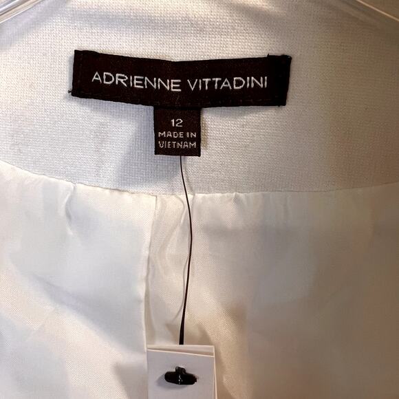 Adrienne Vittadini Double Breasted Crop Jacket Size 12 Autumn White Pockets NWT - Picture 2 of 8